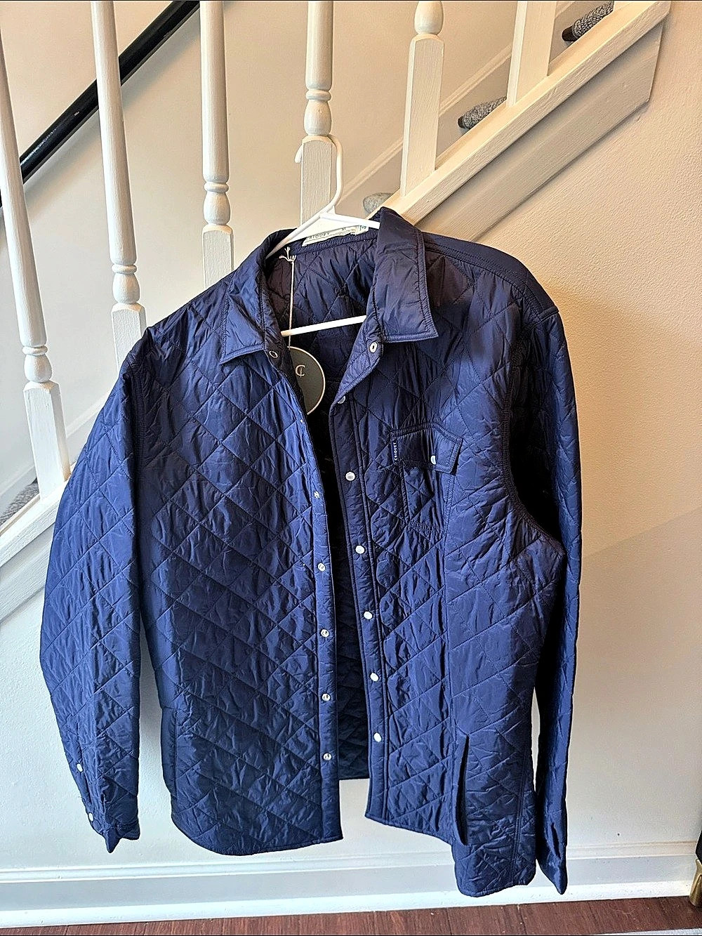 Criquet Quilted Shacket Shirt Jacket Blue XL